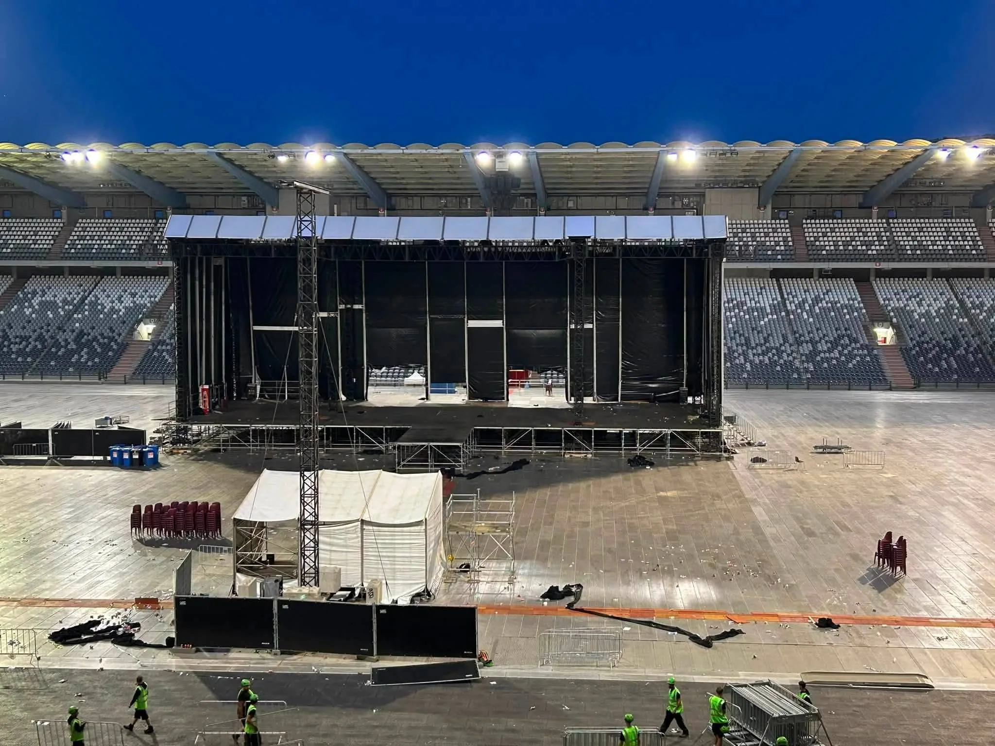 Scène du concert de Koffi Olomidé au Stade Roi Baudouin
